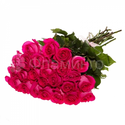 Букет из 25 розовых роз с лентой